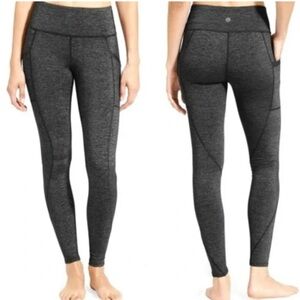 Athleta Dark Heather Gray Leggings with Pockets 28”